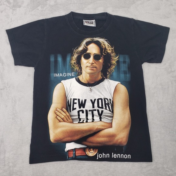 Vintage John Lennon Imagine T-Shirt The Roxx 90s Beatles Graphic Tee Women's S - Picture 2 of 7